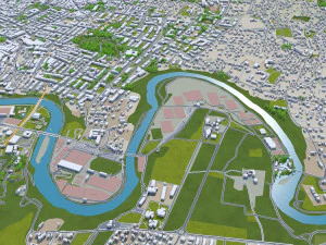 geneva city switzerland 20km 3D Model