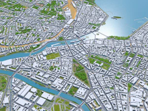 geneva city switzerland 20km 3D Model