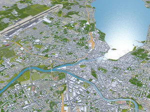 geneva city switzerland 20km 3D Model