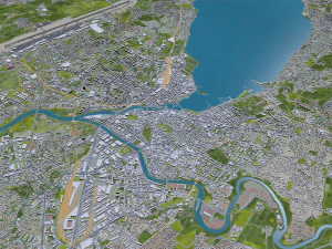 geneva city switzerland 20km 3D Model