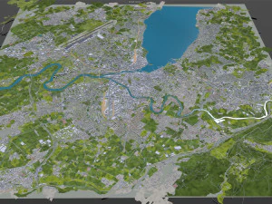 geneva city switzerland 20km 3D Model