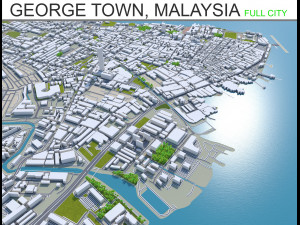 george town penang city island malaysia 30km 3D Model