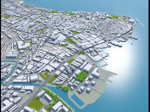 george town penang city island malaysia 30km 3D Model