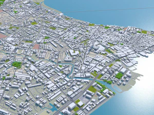 george town penang city island malaysia 30km 3D Model