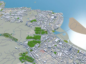 george town penang city island malaysia 30km 3D Model