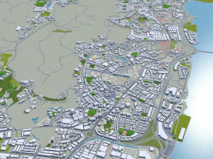 george town penang city island malaysia 30km 3D Model