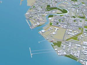 george town penang city island malaysia 30km 3D Model