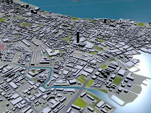george town penang city island malaysia 30km 3D Model