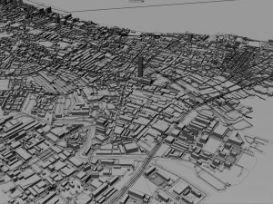 george town penang city island malaysia 30km 3D Model