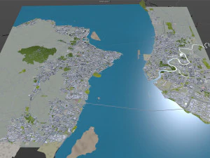 george town penang city island malaysia 30km 3D Model