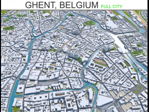 ghent gent city belgium 40km 3D Model