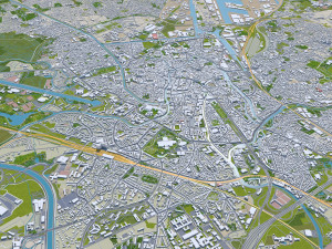 ghent gent city belgium 40km 3D Model