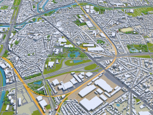 ghent gent city belgium 40km 3D Model