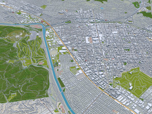 glendale city california 30km 3D Модель