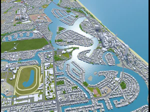 Gold coast tweed heads city australia 80km 3D Model