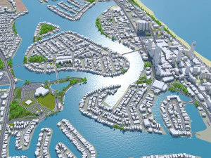 Gold coast tweed heads city australia 80km 3D Model