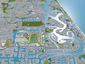 Gold coast tweed heads city australia 80km 3D Model