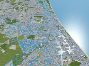 Gold coast tweed heads city australia 80km 3D Model