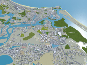 Gold coast tweed heads city australia 80km 3D-Modell