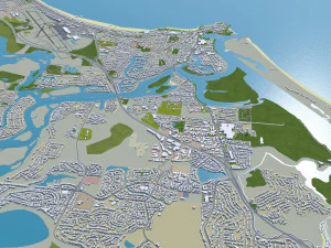 Gold coast tweed heads city australia 80km 3D Model
