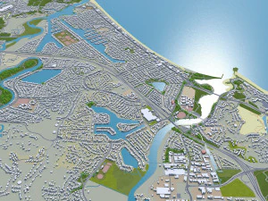 Gold coast tweed heads city australia 80km 3D Model