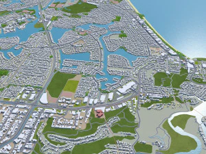 Gold coast tweed heads city australia 80km 3D Model