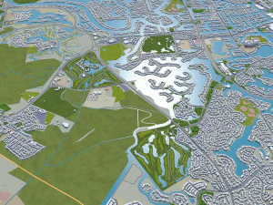 Gold coast tweed heads city australia 80km 3D Model