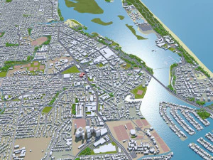 Gold coast tweed heads city australia 80km 3D Model