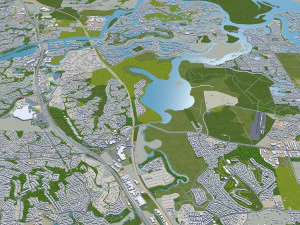 Gold coast tweed heads city australia 80km 3D Model