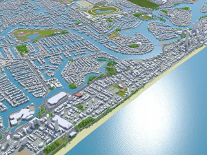 Gold coast tweed heads city australia 80km 3D Model