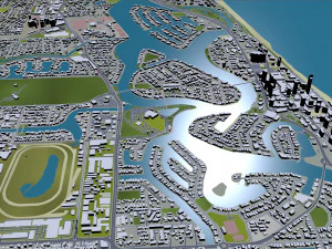 Gold coast tweed heads city australia 80km 3D Model