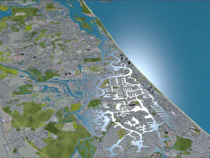 Gold coast tweed heads city australia 80km 3D Model