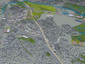 Gold coast tweed heads city australia 80km 3D Model