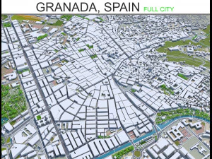 グラナダ市 スペイン 20km 3Dモデル