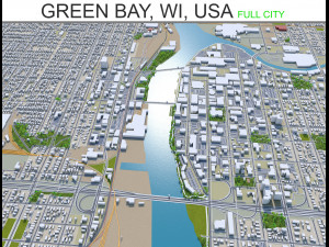 green bay city wisconsin usa 40km 3D Model