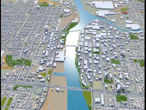 green bay city wisconsin usa 40km 3D Модель