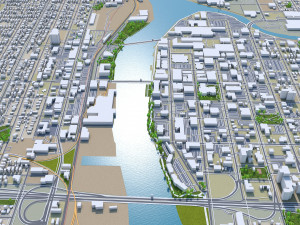 green bay city wisconsin usa 40km 3D Модель