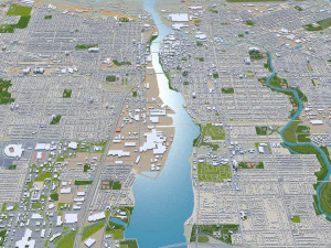 green bay city wisconsin usa 40km 3D Model