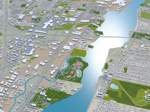 green bay city wisconsin usa 40km 3D Модель