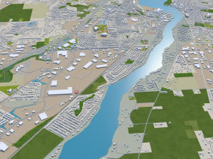 green bay city wisconsin usa 40km 3D Модель