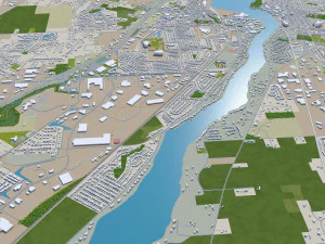 green bay city wisconsin usa 40km 3D Model