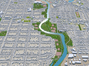 green bay city wisconsin usa 40km 3D Модель