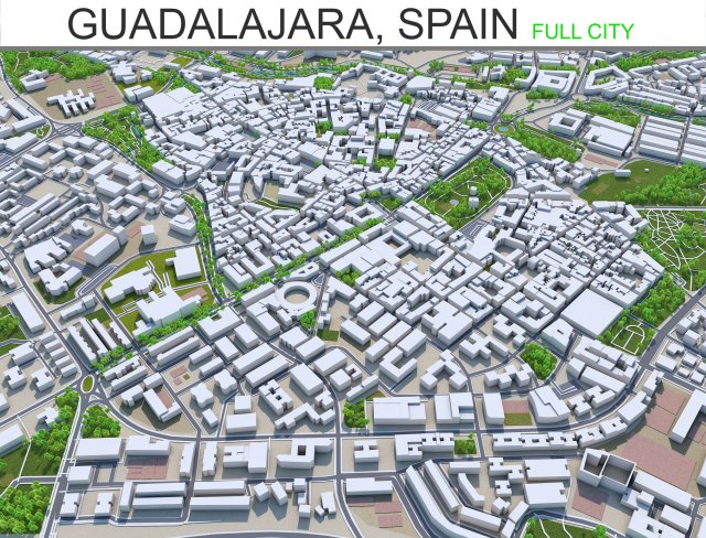 guadalajara city spain 20km Modelo 3D .c4d .max .obj .3ds .fbx .stl .blend 