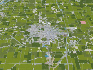 Bowling Green Ohio, USA 20 km 3D Modell