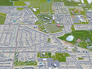 Bowling green ohio usa 20km 3D Model