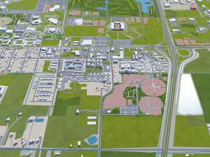 Bowling Green Ohio, USA 20 km 3D Modell