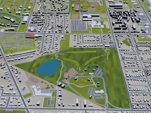 Bowling Green Ohio, USA 20 km 3D Modell