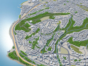 Haifa city israel 20km 3D Model