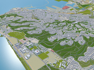 Haifa city israel 20km 3Dモデル