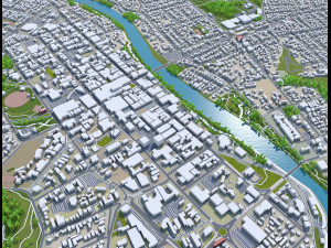 Hamilton city new zealand 30km 3Dモデル